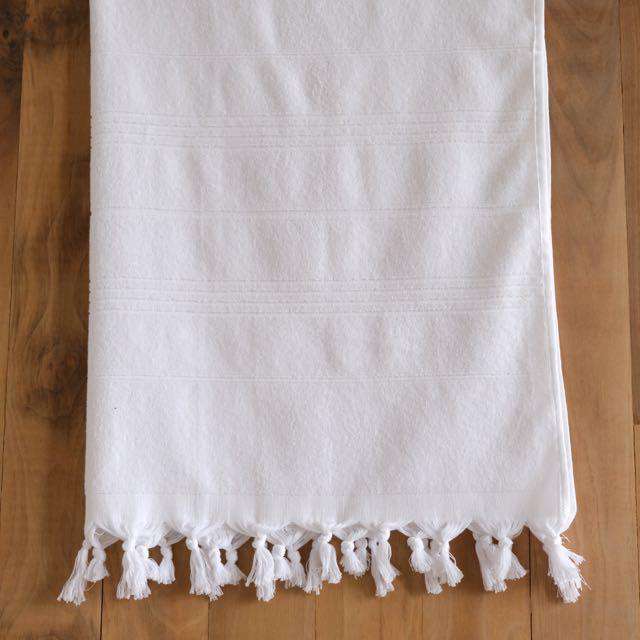 White Terry-back Turkish - Bath Towel The Cozy Throw 
